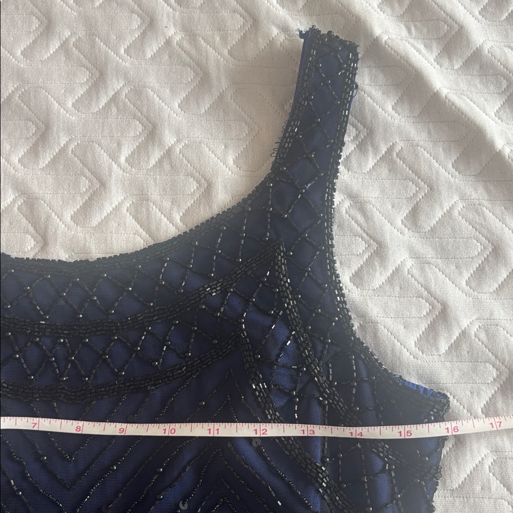 Stunning Geometric Pattern Beaded Cocktail Dress - Picture 8 of 16